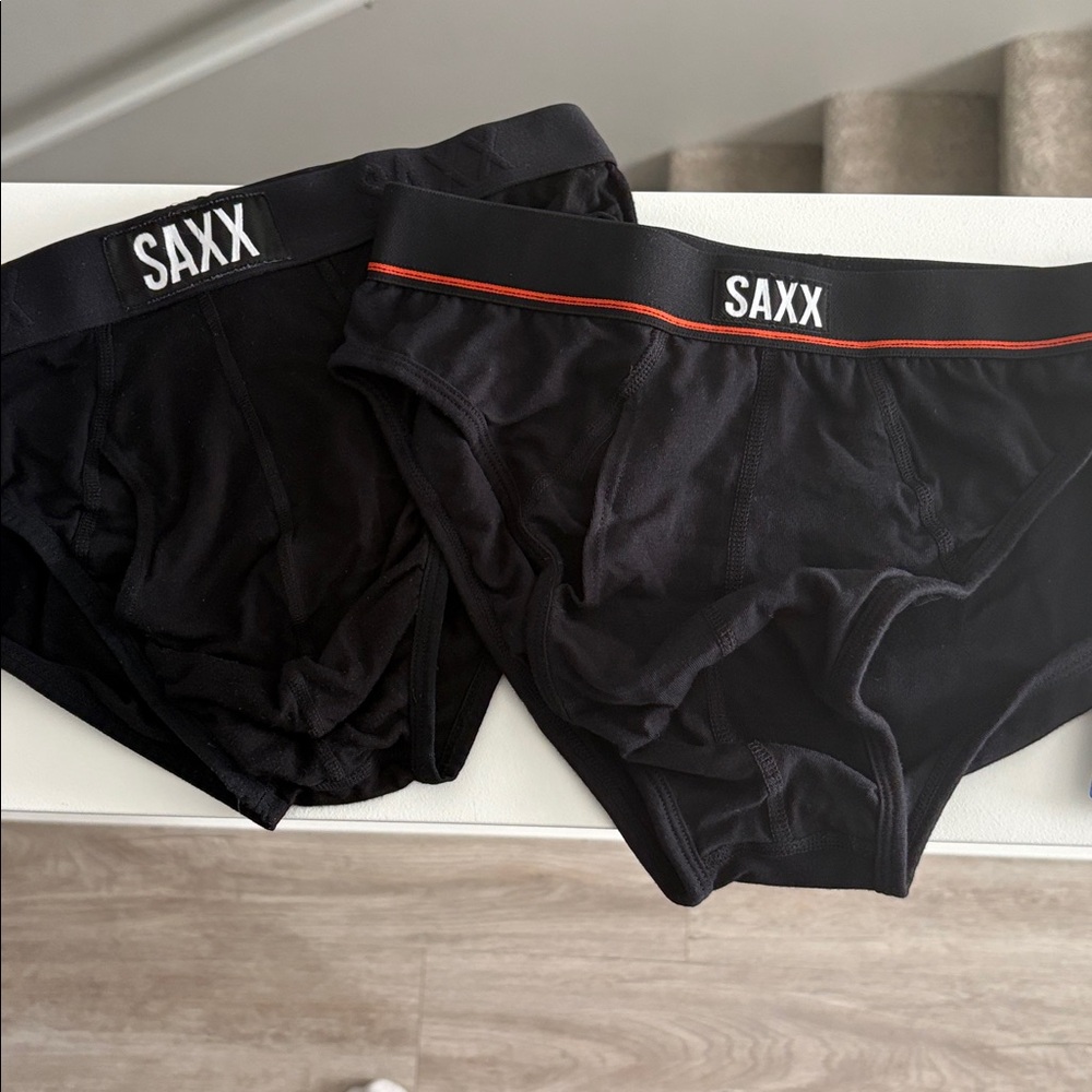 Saxx Black Briefs with Elastic Waistband 2 pairs